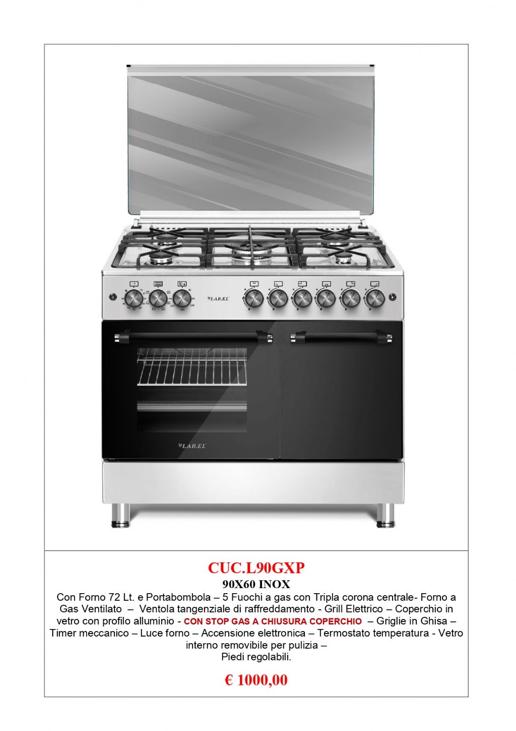 CUCINA LAREL L90GXP F.GAS